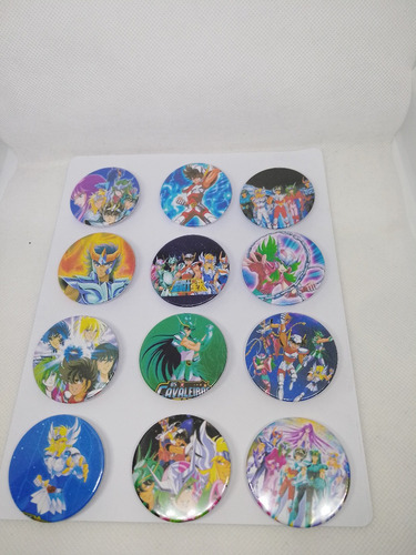 Imagem 2 de 4 de Cartela De Bottons Cavaleiros Do Zodíaco | Anime | Broches