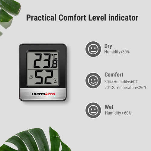 Imagen 2 de 4 de Termómetro Higrómetro Digital Thermopro Tp-49 Mide Humedad