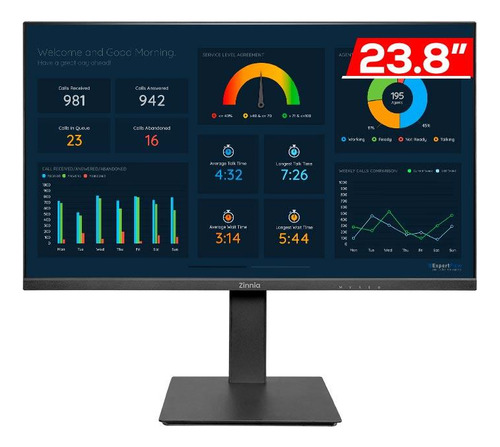 Monitor Zinnia Delfos Pro 24 Pol Ips  Fhd  Srgb 75hz, Frees.