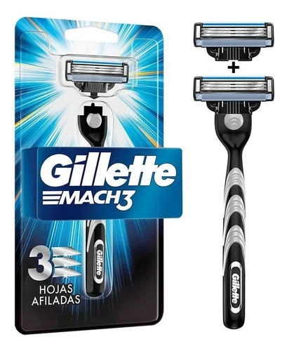 Rastrillo + Repuestos De Afeitar Gillette Mach3 Con 3 Hojas