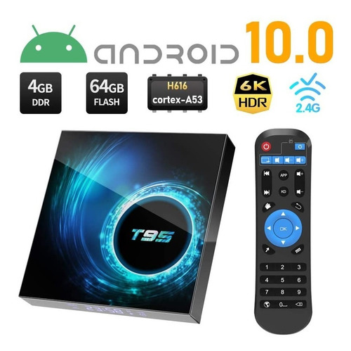 Tv Box Android 10.0 T95 Android Tv 4gb Ram 64gb Rom Wifi