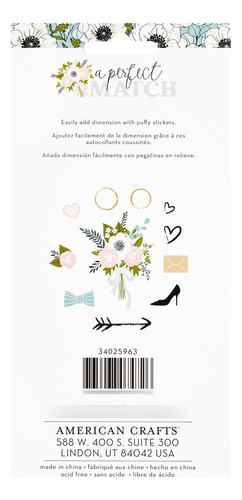 Puffy Stickers Icons | Calcomanías Pegatinas Boda (55 Pz)