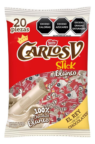 2 Pack Chocolate Blanco Stick Carlos V Nestle 160