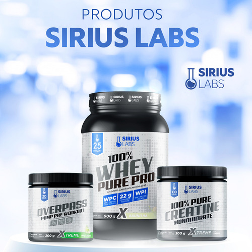 Combo Hipertrofia Whey 100% Pure + Creatina Sirius Labs