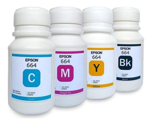Tinta Epson T664 80ml Combo L200 L210 L350 L355 L375 L575 55