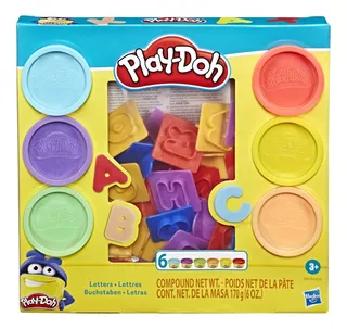Set X6 Masas Play-doh Letras Fundamentales Multicolor 3