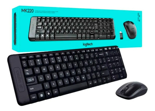 Teclado & Mouse Mk220 Wireless Compacto Color del mouse Negro Color del teclado Negro