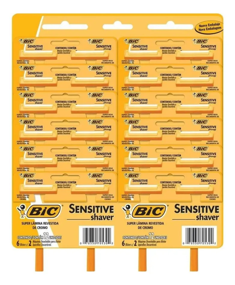 Aparelho Para Barbear Bic Sensitive Shaver 12x2