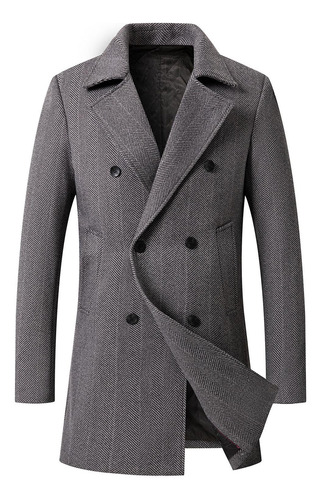 Suave Abrigo De Lana Transpirable De Invierno Para Hombre, D