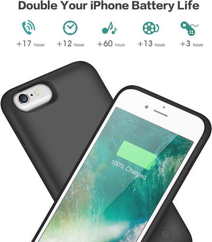 Imagen 3 de 4 de Power Case Funda Bateria @ iPhone 6, 7, 8, Se, 6s Battery