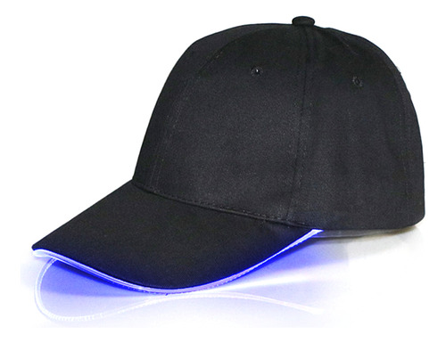 Sombrero Negro Con Forma De Lengua De Pato, Luz Azul, Brilla