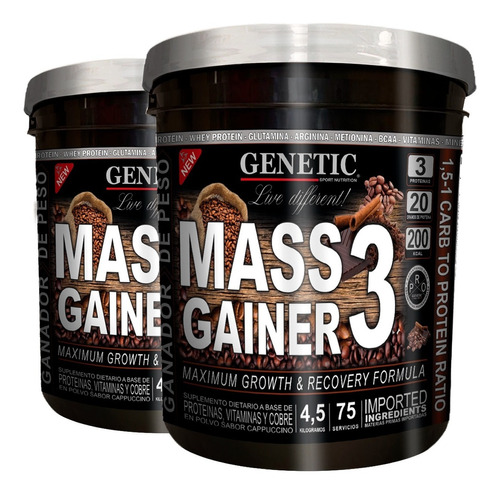 Mass Gainer Genetic 9kg Ganador De Peso Crecimiento Muscular