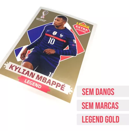 Figurinha Extra Sticker Gold Ouro Mbappe Copa Do Mundo 2022