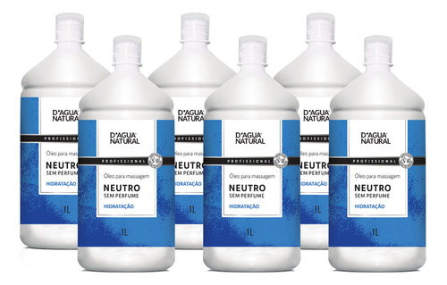 Kit 6 Und Oleo Massoterapia Neutro Corporal 1l Dagua Natural