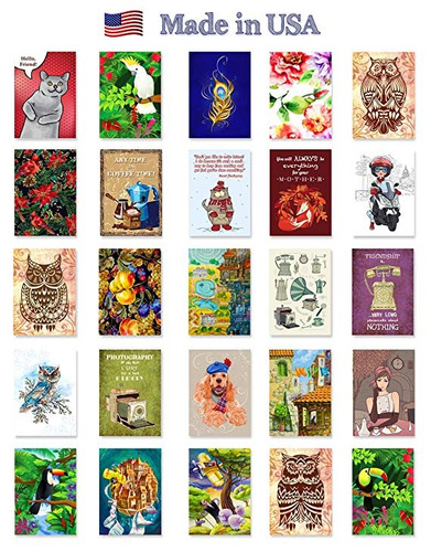 Ilustraciones Postal Conjunto De 50 Tarjetas Postales. Paque