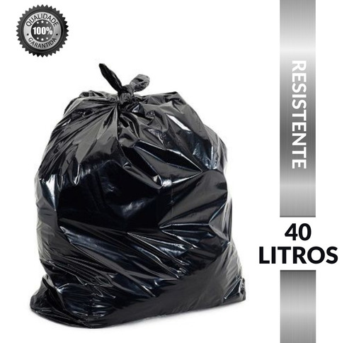 Saco Para Lixo 40 Litros Reciclável Resistente 100 Unidades