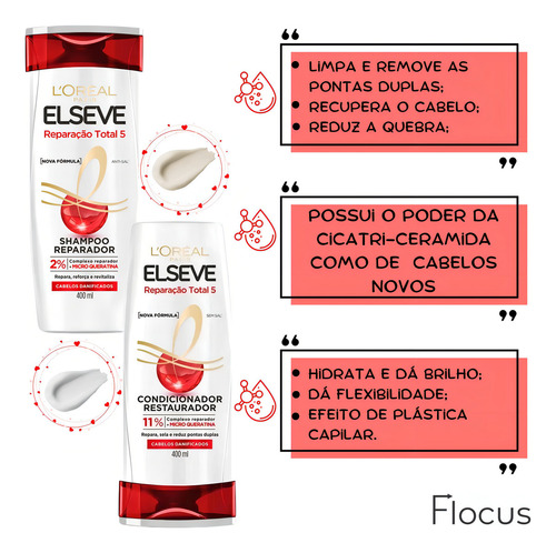 L'Oréal Paris Kit shampoo e condicionador loréal elseve reparação total 5