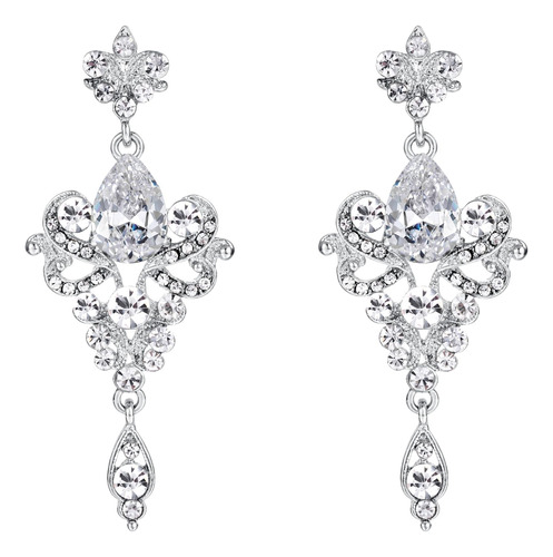 Brilove Pendientes Colgantes De Boda Para Mujer Con Cristal 