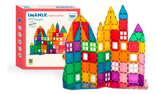 Imanix Square 100 Piezas Magnético Braintoys