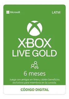 Tarjeta De Regalo Microsoft Xbox Live - 6 Meses