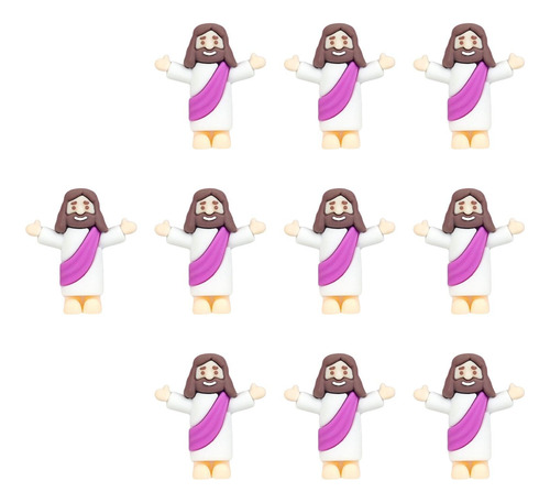 Mini Figuritas De Jesús, Estatua Artesanal, Violeta