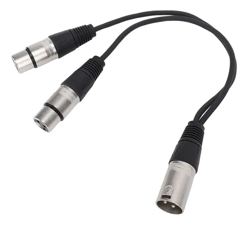 Cable De Audio XLR 5 Pines Macho A 2 XLR 3 Pines Hembra - 50 Cm, Para Cámara, Conexión De Doble Pista
