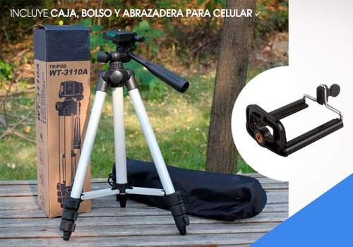 Imagen 2 de 10 de Tripode Fotografia Celular Camara 1.03mt Con Burbuja + Bolso
