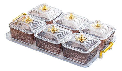 Juego De Platos Para Servir Fumo Gris 6 Cuadrícula