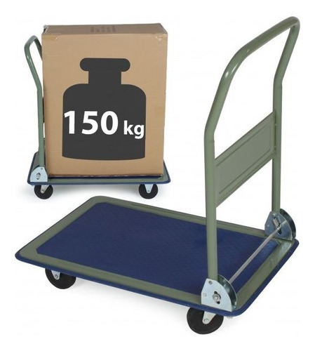 Coche Carro De Carga Plataforma 150 Kg Cajas Alimentos Agua