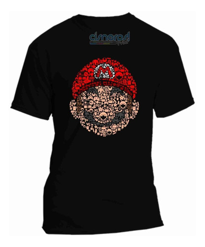 Playera Mario Bros Nintendo Cara Logos Todas Las Tallas