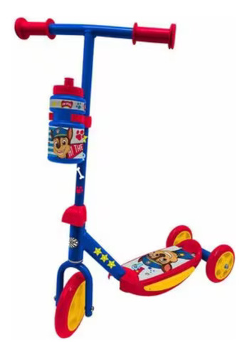 Paw Patrol Scooter Monopatin 3 Ruedas Luz Sonido Y Botella Color Azul