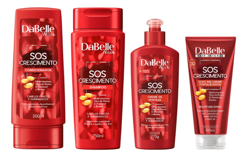 Kit Dabelle Sos Crescimento Shampoo+cond+óleo Cr+creme Pent