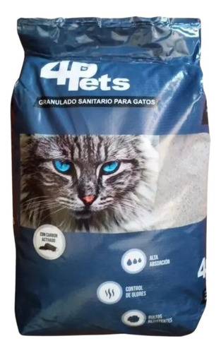 Arena Sanitaria  Gatos  4pets Carbon Effect 16 Kg  Otec 