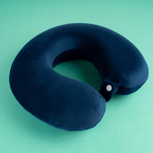 Miniso Almohada De Viaje Memory Foam Azul Marino 34x30 Cm