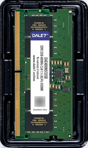 Memória Dale7 Ddr5 32gb 4800 Mhz Notebook Kit C/05 Unid