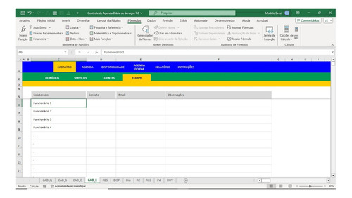 Planilha De Controle E Agenda Diária De Serviços 7.0