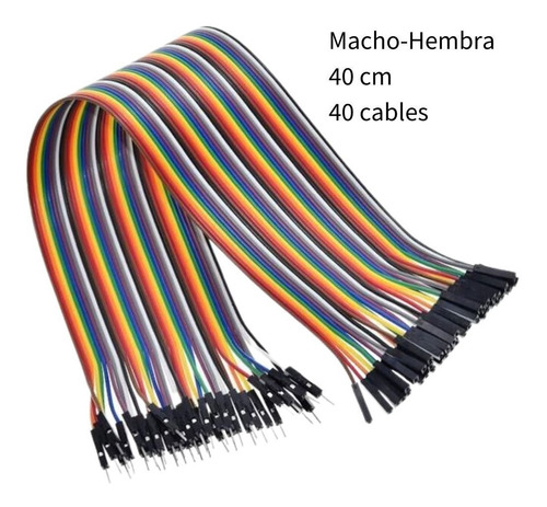 Cable Dupont Macho-hembra 40 Cm 40 Cables Protoboard Arduino
