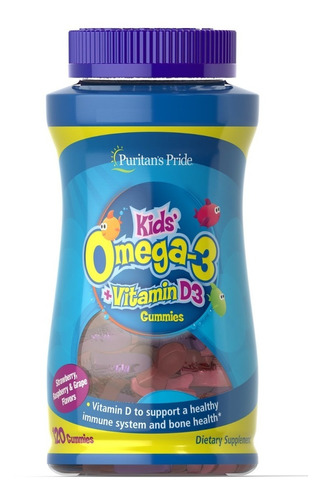Imagen 1 de 2 de Children's Omega 3, Dha & Vita D3 X 120 Gomitas Frutales