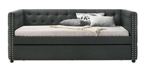 Imagen 1 de 4 de Daybed Matrimonial Romona Gris, Cama Canguro Gris Oscuro