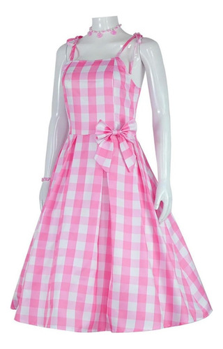 Disfraz De Para Barbie Para Adulto Cosplay Vestido Rosa A Cuadros Para Tik Tok,rojo,salir,fiesta,actuación,cita,viaje,reunión