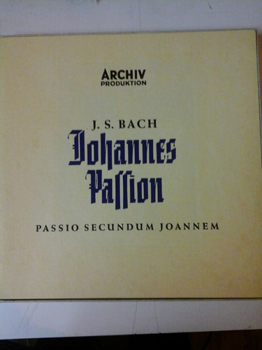 Vinilo 4116 - J. S. Bach - Johannes Pattion - Passio