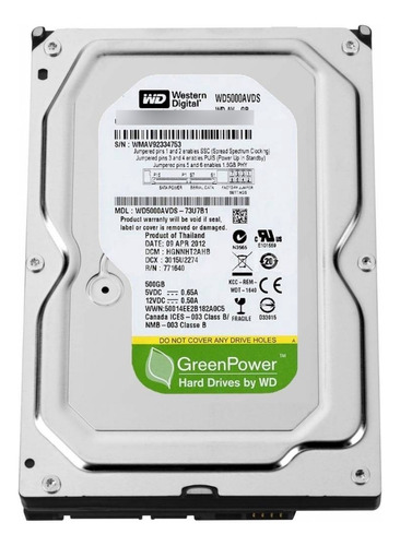 Disco Duro Sata 3.5 500 Gb Factory Refurbished (Reacondicionado)