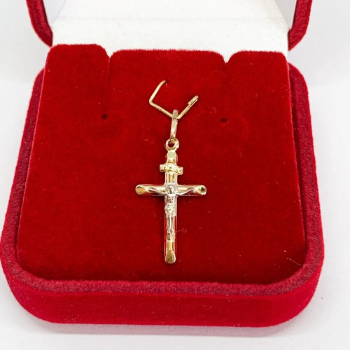 Pingente Cruz Com Cristo Masculino E Feminino De Ouro 18k