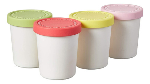 Tovolo Sweet Treat, 6 Oz Mini Tubs Set De 4, Tapa De Silicon