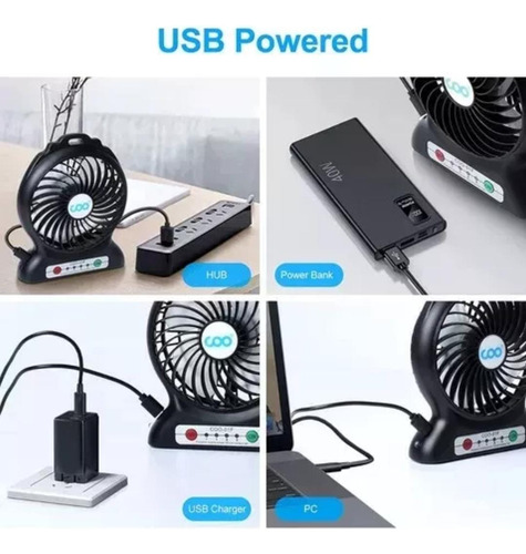 Mini Ventilador Para Escritorio Portátil Recargable Usb