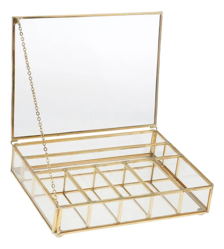 Organizador De Baratijas De Joyería De Vidrio Elegante Con