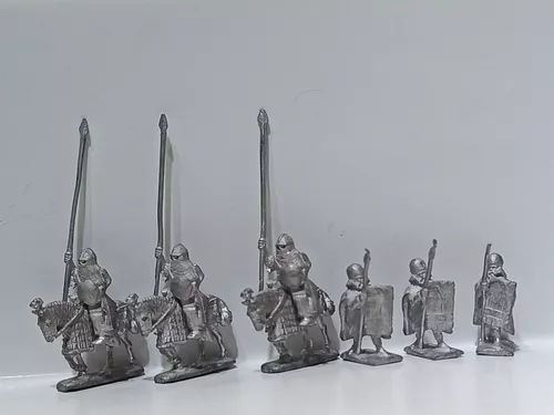 6 Figuras D Plomo Para Pintar Miniaturas Metal Caballo A Pie