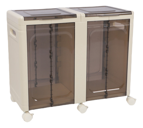 Contenedor De Almacenamiento Apilable Con Ruedas Plegables D