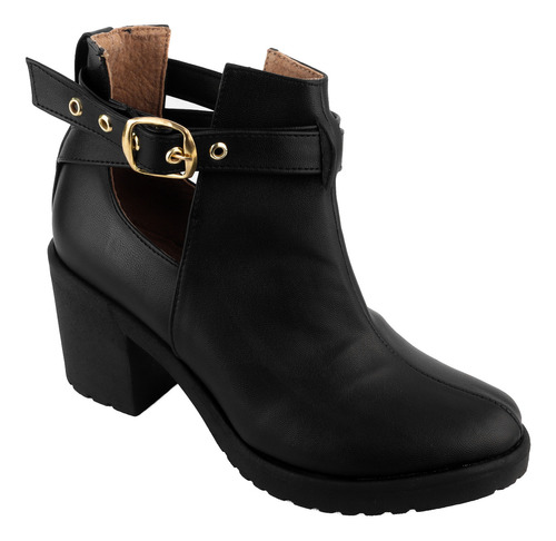 Botin Tacon Bota Mujer Negro Elegantes Antiderrapantes 930-n