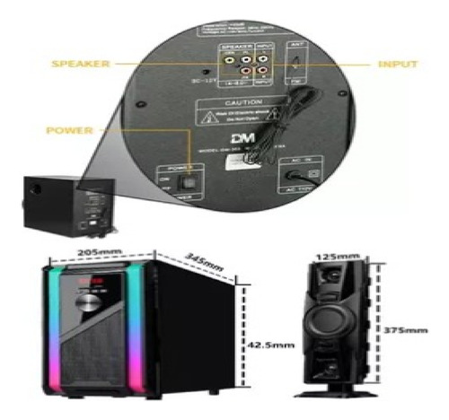 Teatro En Casa 3.1 Bluetooth Luz Rgb
